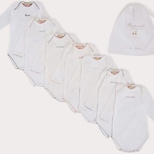 Bonpoint NWT days of the week long sleeve onesies 6m